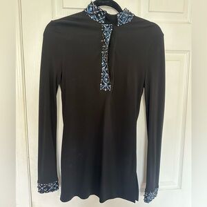 Tory Burch One of Kind Black Top With Beaded Details